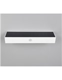 Aplique de pared alargado SILVES LED carga solar y batería USB, sensor de movimiento 6W 1x 700lm, 4000K IP44 Blanco