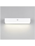 Aplique de pared alargado SILVES LED carga solar y batería USB, sensor de movimiento 6W 1x 700lm, 4000K IP44 Blanco
