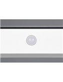 Aplique de pared alargado SILVES LED carga solar y batería USB, sensor de movimiento 6W 1x 700lm, 4000K IP44 Blanco