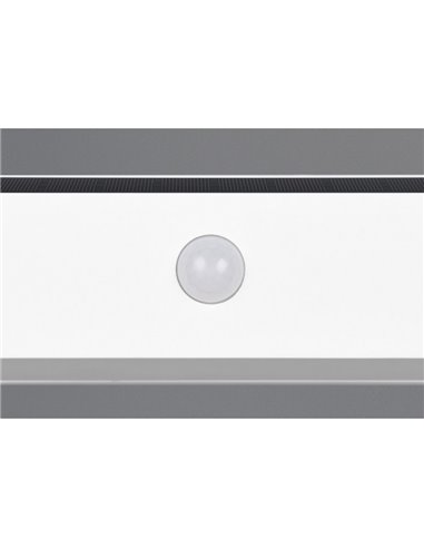 Aplique de pared alargado SILVES LED carga solar y batería USB, sensor de movimiento 6W 1x 700lm, 4000K IP44 Blanco