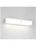 Aplique de pared alargado SILVES LED carga solar y batería USB, sensor de movimiento 6W 1x 700lm, 4000K IP44 Blanco
