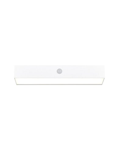 Aplique de pared alargado SILVES LED carga solar y batería USB, sensor de movimiento 6W 1x 700lm, 4000K IP44 Blanco