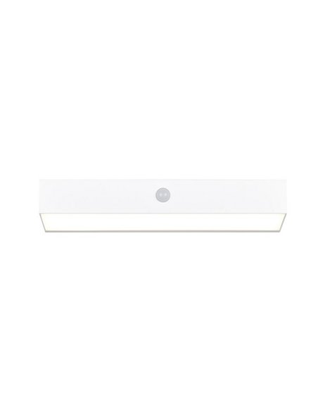Aplique de pared alargado SILVES LED carga solar y batería USB, sensor de movimiento 6W 1x 700lm, 4000K IP44 Blanco