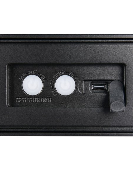 Aplique LED SILVES de pared alargado, carga solar y batería USB, sensor de movimiento 6W 1x 700lm, 4000K IP44 Negro