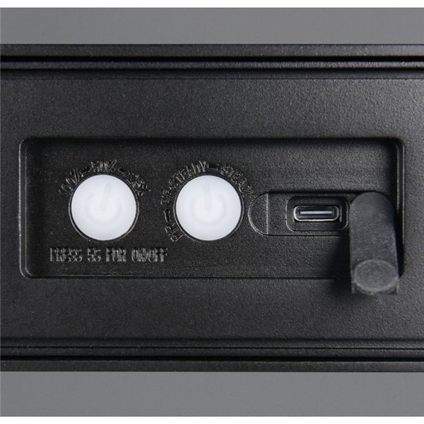 Luminária de parede alongada LED SILVES, carregamento solar e bateria USB, sensor de movimento 6W 1x 700lm, 4000K IP44 Preto