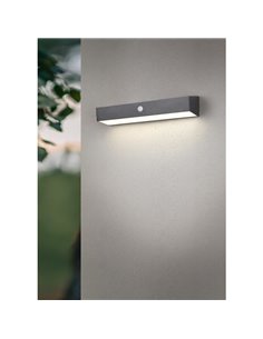 Aplique LED SILVES de pared alargado, carga solar y batería USB, sensor de movimiento 6W 1x 700lm, 4000K IP44 Negro 2