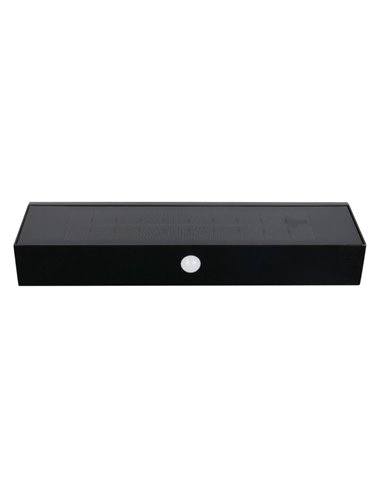 Aplique LED SILVES de pared alargado, carga solar y batería USB, sensor de movimiento 6W 1x 700lm, 4000K IP44 Negro