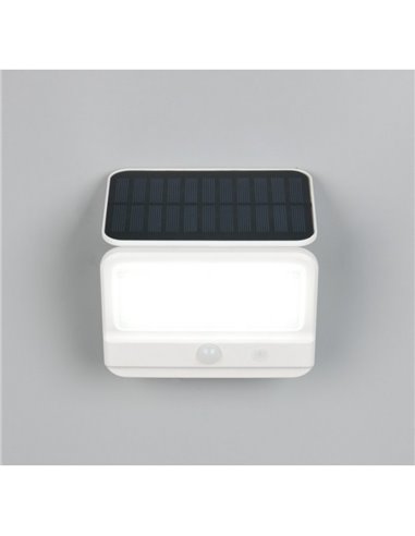 VIAMAO Luminária de parede LED com energia solar, bateria recarregável USB e sensor escuro, 4W, 400lm, 4000K, IP44