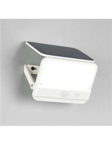 VIAMAO Luminária de parede LED com energia solar, bateria recarregável USB e sensor escuro, 4W, 400lm, 4000K, IP44