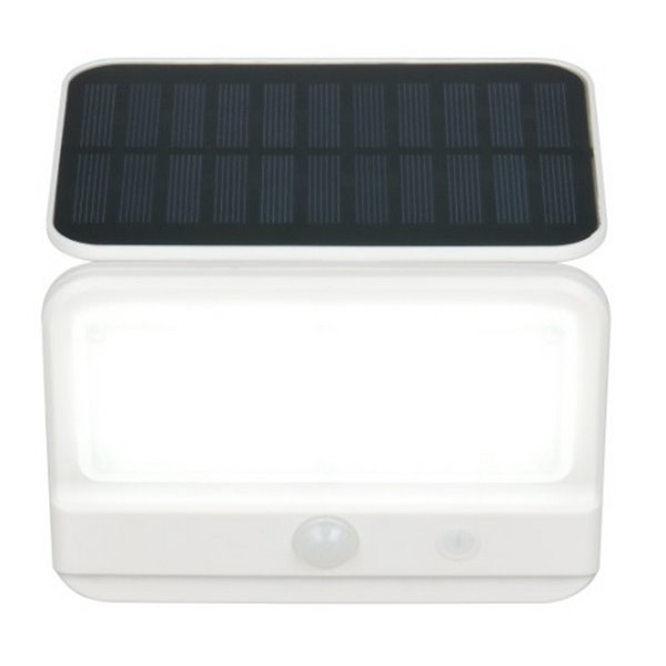 VIAMAO Luminária de parede LED com energia solar, bateria recarregável USB e sensor escuro, 4W, 400lm, 4000K, IP44