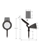 Foco solar LED para suelo FESTIVAL con pincho, cambio de color RGB, batería recargable 1W 35lm IP44