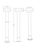 Poste para exterior FRASER 84cm alto, aluminio fundido imitación madera bombilla excl. 1x E27 max. 10W IP44