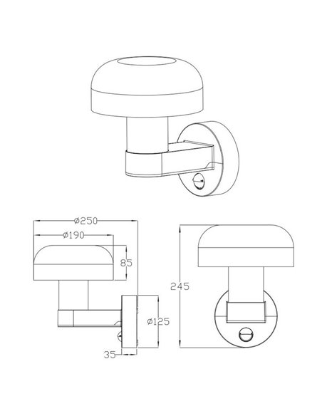 Aplique de pared exterior FRASER sensor de movimiento, bombilla excl. 1x E27 max. 10W IP44 imitación madera