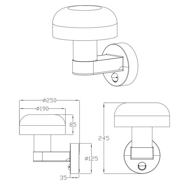 Applique murale d'extérieur FRASER avec détecteur de mouvement, ampoule exclue. 1x E27 max. 10W IP44 imitation bois