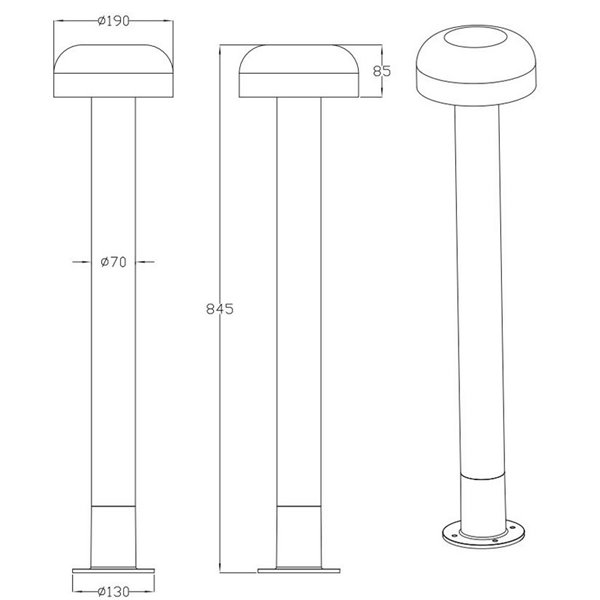 Poste para exterior FRASER 84cm alto, aluminio fundido imitación cemento bombilla excl. 1x E27 max. 10W IP44