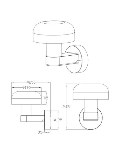 Applique d'extérieur FRASER, aluminium moulé, aspect béton, ampoule exclue. 1x E27 max. 10 W IP44