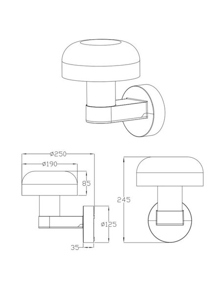 Aplique de pared exterior FRASER aluminio fundido imitación cemento, bombilla excl. 1x E27 max. 10W IP44