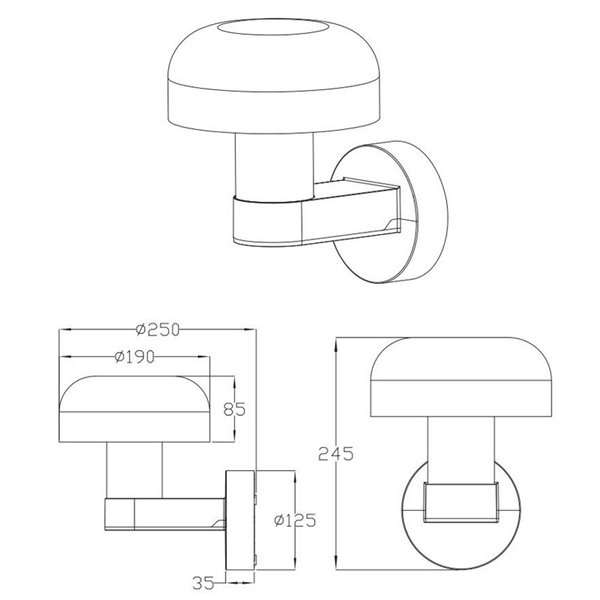 Aplique de pared exterior FRASER aluminio fundido imitación cemento, bombilla excl. 1x E27 max. 10W IP44