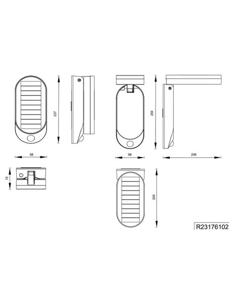 Aplique LED LAGOAS con carga solar y batería, sensor movimiento integrado 3W 350lm, 4000K IP44