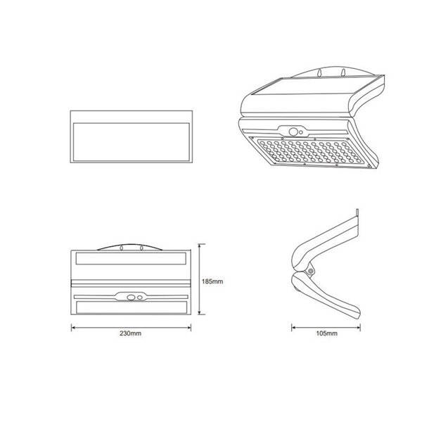 Aplique exterior solar MACAPA, con interruptor integrado, sensor de movimiento y oscuridad 5W  1x 390lm, 4000K IP44
