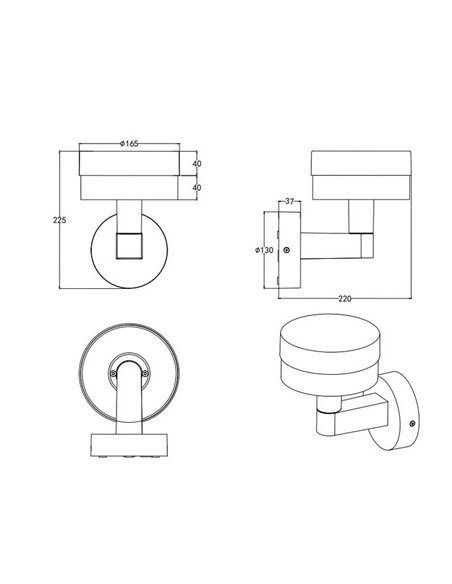Candeeiro de parede LED MACKENZIE para utilização no exterior, estilo lanterna moderno 8W 800lm, 3000K IP44