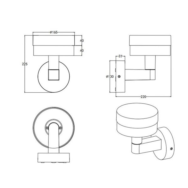 Applique murale LED MACKENZIE pour extérieur, style phare moderne 8W 800lm, 3000K IP44