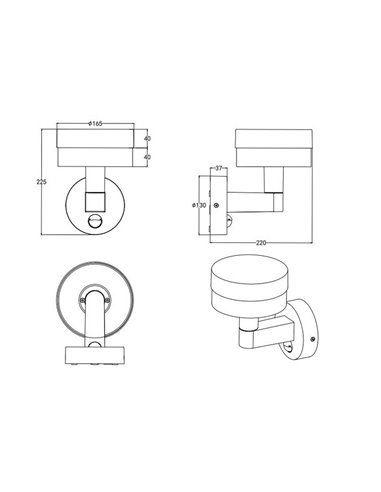 Aplique LED de pared MACKENZIE para exterior, con sensor de movimiento 8W 800lm, 3000K IP44