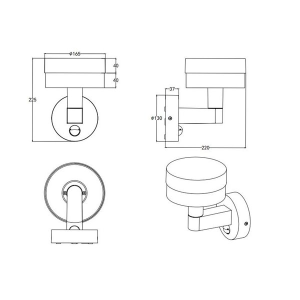 Aplique LED de pared MACKENZIE para exterior, con sensor de movimiento 8W 800lm, 3000K IP44