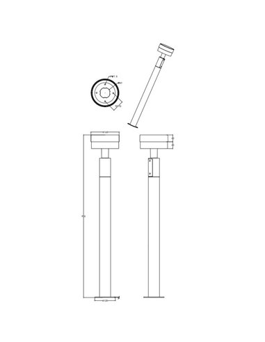 Poste LED de suelo MACKENZIE 95cm alto, aluminio fundido acabado antracita 8W 800lm, 3000K IP44