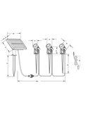 Kit de 3 piquetas LED carga solar y batería USB OBIDOS sensor de oscuridad y regulable 5W 3x 35lm, 4000K IP44
