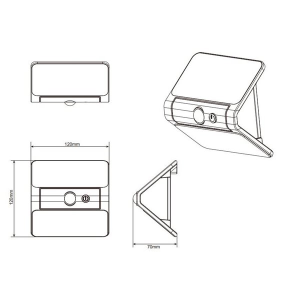 Aplique LED de pared con carga solar OLINDA sensor de oscuridad e interruptor integrado  2,5W 1x 250lm, 4000K IP44