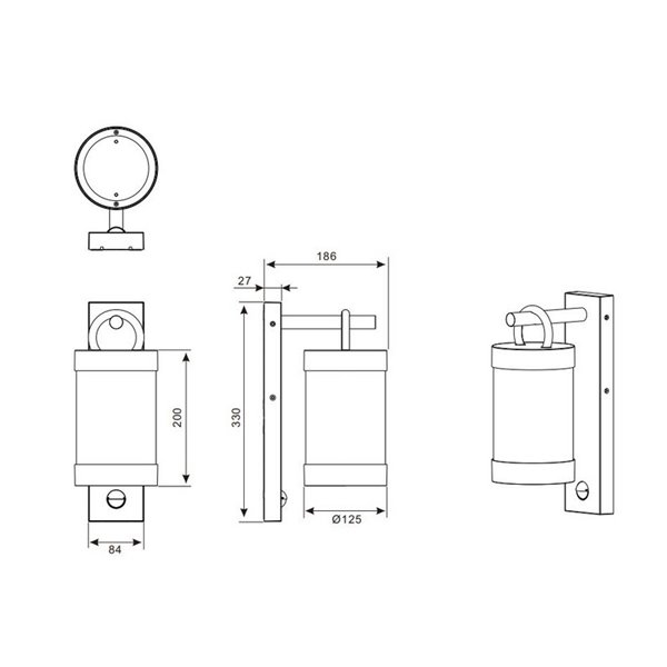 Aplique de pared SAMBESI imitación madera, con sensor de movimiento bombilla excl. 1x E27 max. 28W IP44