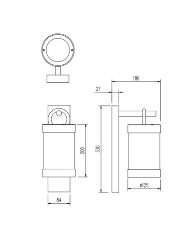 Applique SAMBESI, fonte d'aluminium, effet bois, ampoule exclue. 1x E27 max. 28W IP44