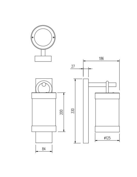 Aplique de pared SAMBESI aluminio fundido imitación madera, bombilla excl. 1x E27 max. 28W IP44