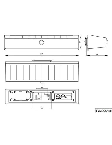 Aplique de pared alargado SILVES LED carga solar y batería USB, sensor de movimiento 6W 1x 700lm, 4000K IP44 Blanco