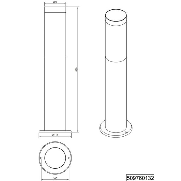 Baliza de suelo exterior TRIOTO 45cm bombilla excl. 1x E27 max. 25W IP44 Antracita