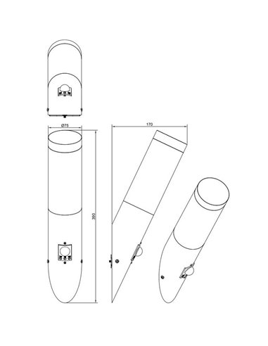 Aplique de pared exterior TRIOTO bombilla excl. 1x E27 max. 25W IP44 Antracita