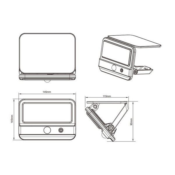 Applique murale solaire à LED VIAMAO avec batterie rechargeable USB et capteur d'obscurité, 4 W, 400 lm, 4 000 K, IP44