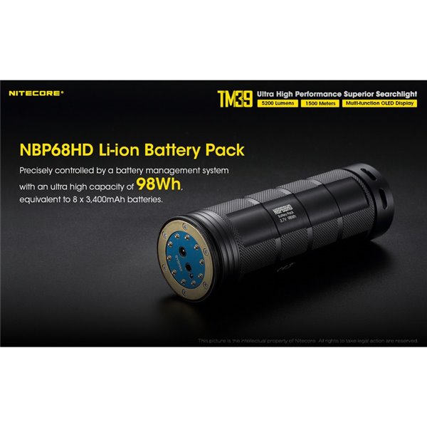 Linterna LED de mano TM39 muy potente 5200 lúmenes y 1500 metros de alcance IP68