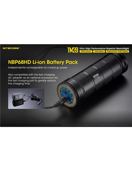 Lampe torche LED portable TM39, très puissante, 5 200 lumens, portée de 1 500 mètres, IP68