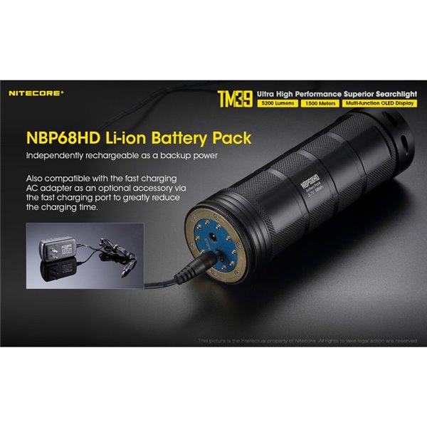 Linterna LED de mano TM39 muy potente 5200 lúmenes y 1500 metros de alcance IP68