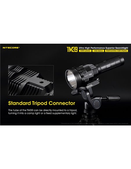 Linterna LED de mano TM39 muy potente 5200 lúmenes y 1500 metros de alcance IP68