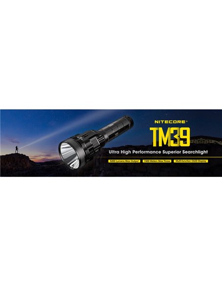 Linterna LED de mano TM39 muy potente 5200 lúmenes y 1500 metros de alcance IP68