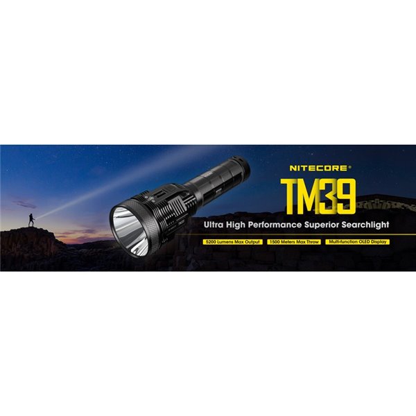 Linterna LED de mano TM39 muy potente 5200 lúmenes y 1500 metros de alcance IP68