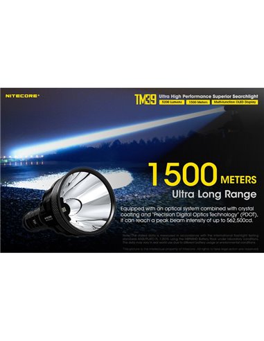 Linterna LED de mano TM39 muy potente 5200 lúmenes y 1500 metros de alcance IP68