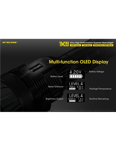 Linterna LED de mano TM39 muy potente 5200 lúmenes y 1500 metros de alcance IP68