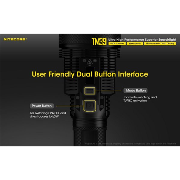 Lanterna LED portátil TM39, muito potente, 5200 lúmens, alcance de 1500 metros, IP68