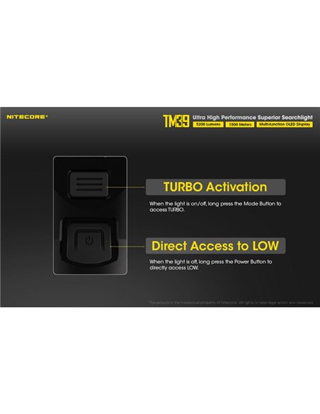 Linterna LED de mano TM39 muy potente 5200 lúmenes y 1500 metros de alcance IP68