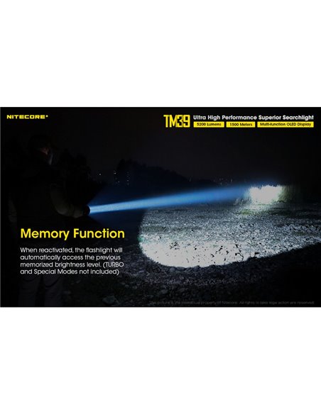 Linterna LED de mano TM39 muy potente 5200 lúmenes y 1500 metros de alcance IP68