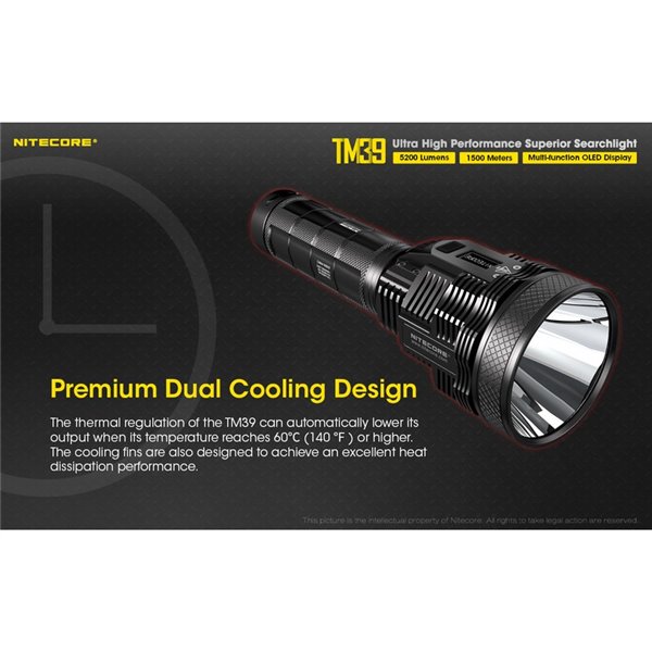 Linterna LED de mano TM39 muy potente 5200 lúmenes y 1500 metros de alcance IP68